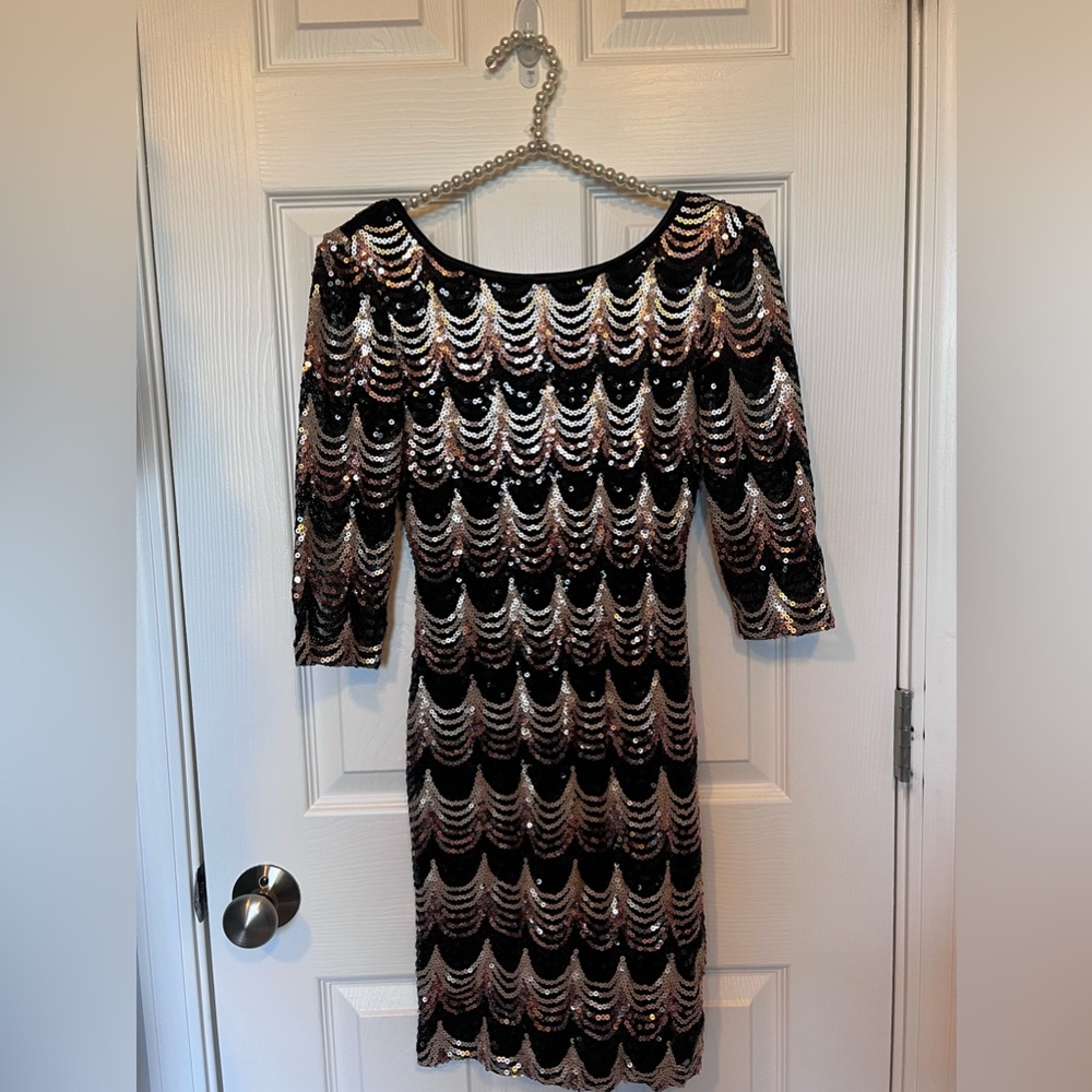 Alloy Gatsby Gold & Sequence Cocktail Dress